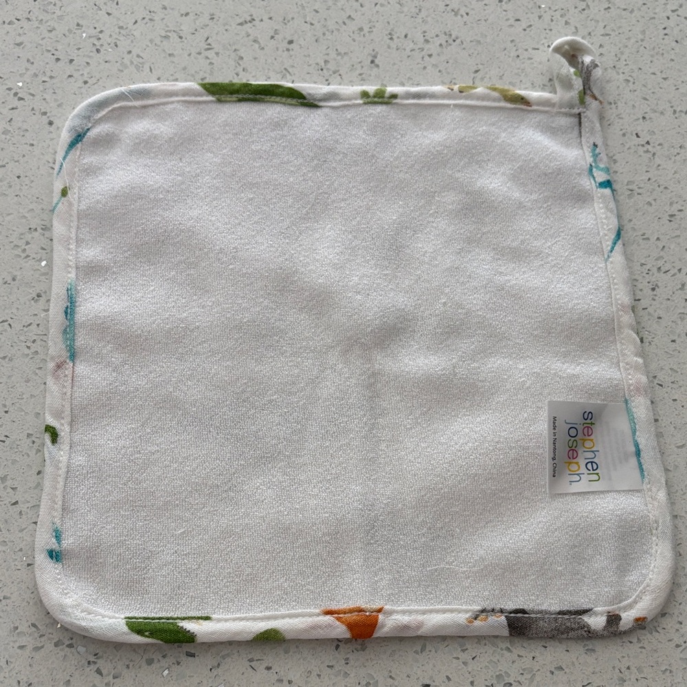 Stephen Joseph Set of 2 Cotton Muslin Washcloths Dino - Picture 4 of 11